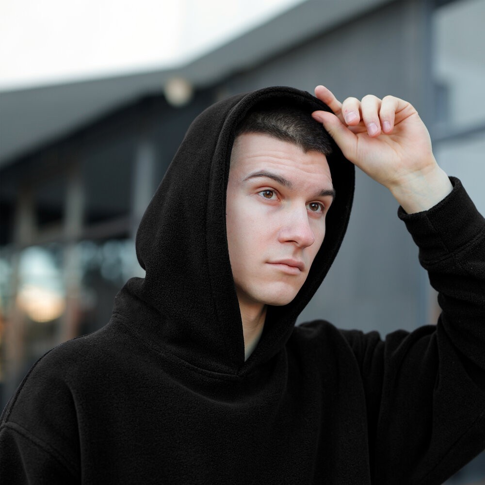 Флісовий зимовий чоловічий костюм Pobedov Mariot. Чорний чоловічий флісовий костюм, укр, укр