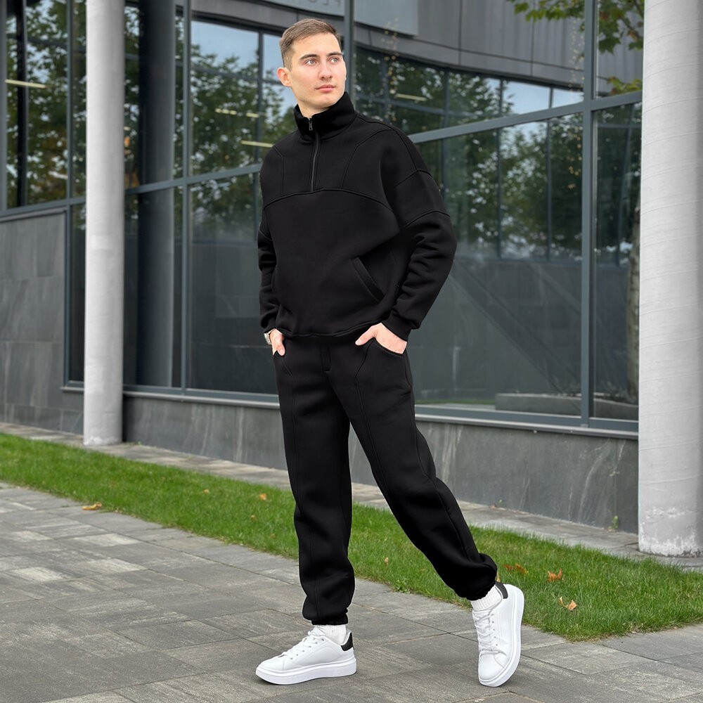 Спортивний костюм зимовий чоловічий чорний Pobedov Grand ЗИМА, укр, укр