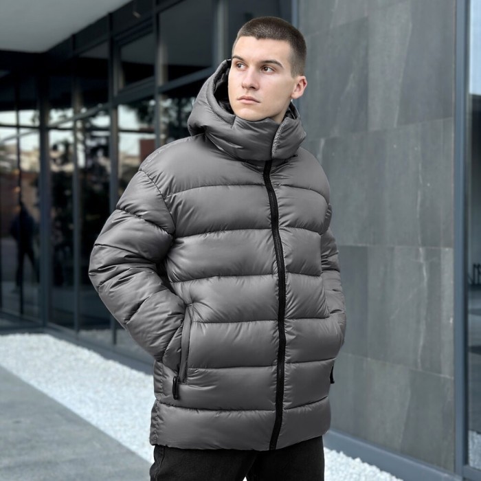 Мужская зимняя куртка темно-серая Pobedov Snowfall