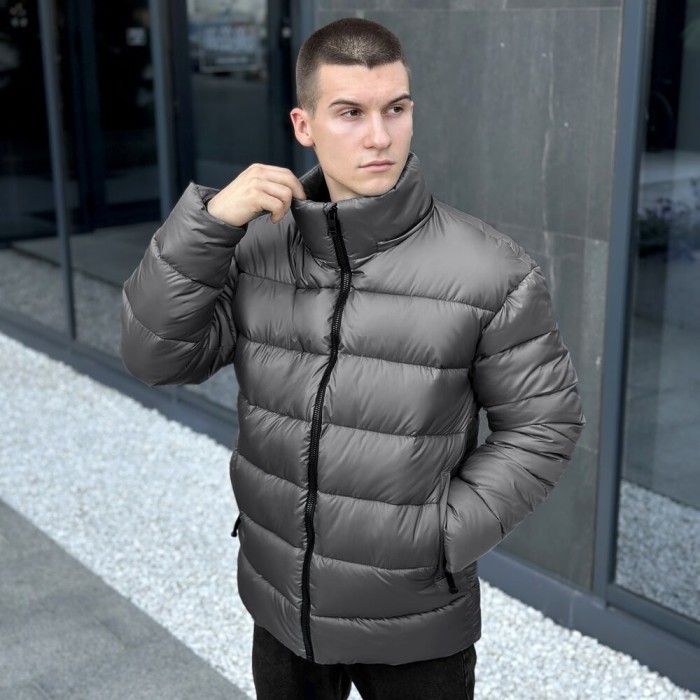 Мужская зимняя куртка темно-серая Pobedov Snowfall