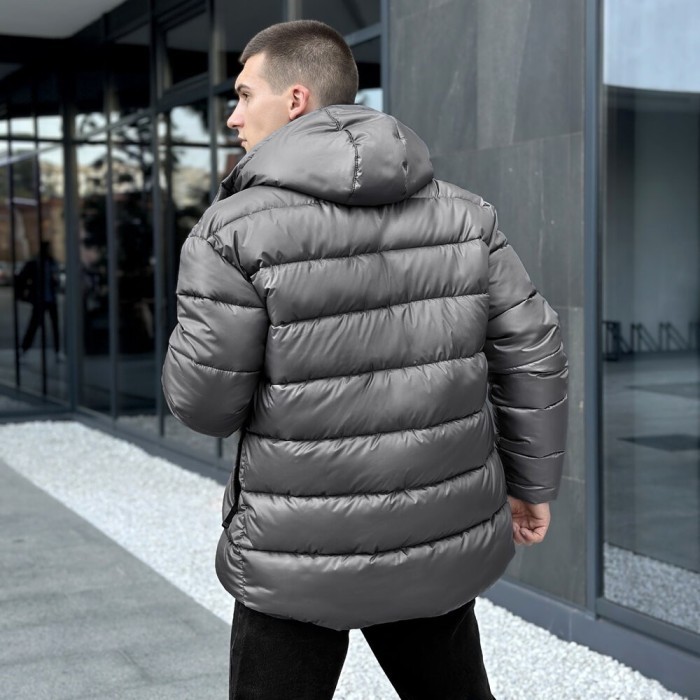Мужская зимняя куртка темно-серая Pobedov Snowfall