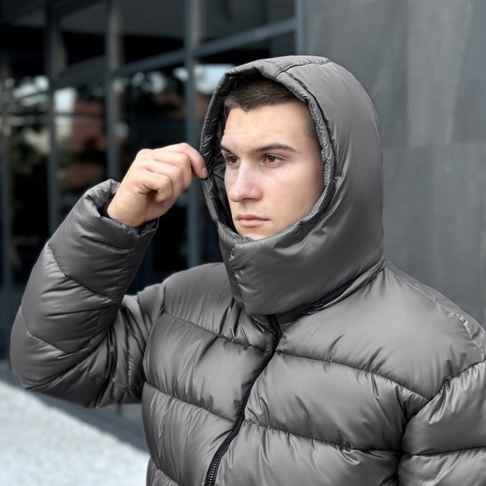 Мужская зимняя куртка темно-серая Pobedov Snowfall