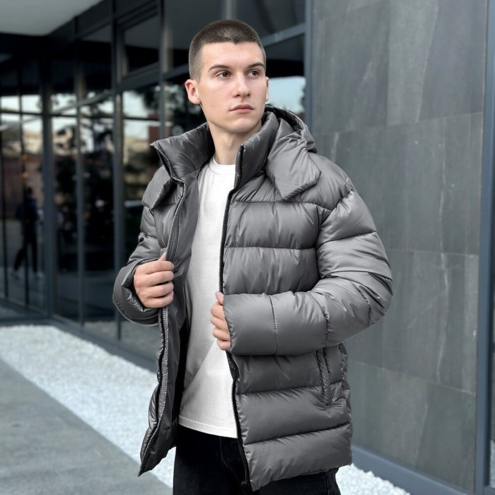 Мужская зимняя куртка темно-серая Pobedov Snowfall