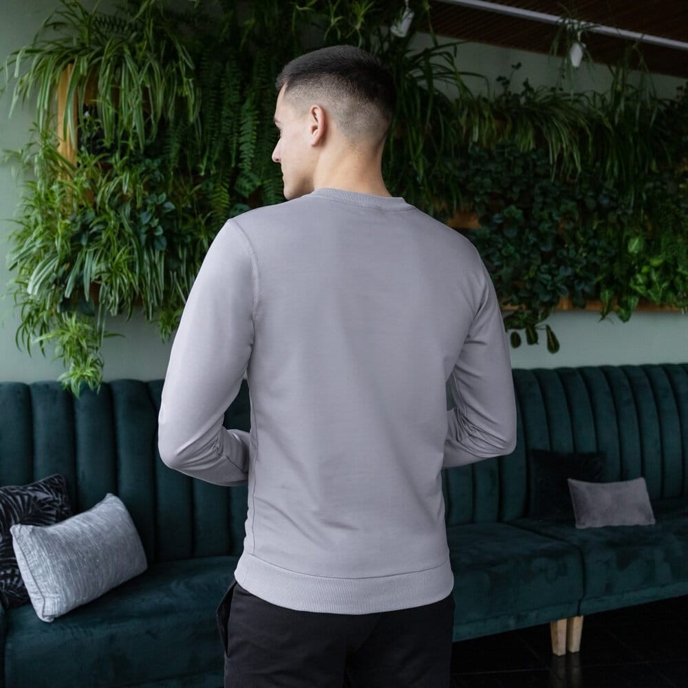 Свитшот мужской однотонный стальной Pobedov 001