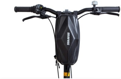 Велосумка на руль 26х12х8 см черная с белым BRAVVOS SAB013 E-001