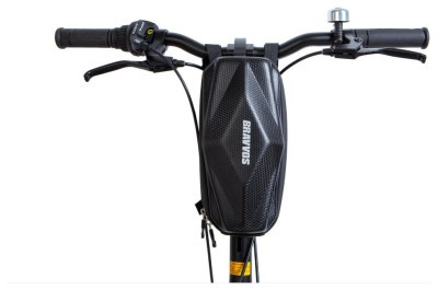 Велосумка на руль 26х12х8 см черная с белым BRAVVOS SAB013 E-001