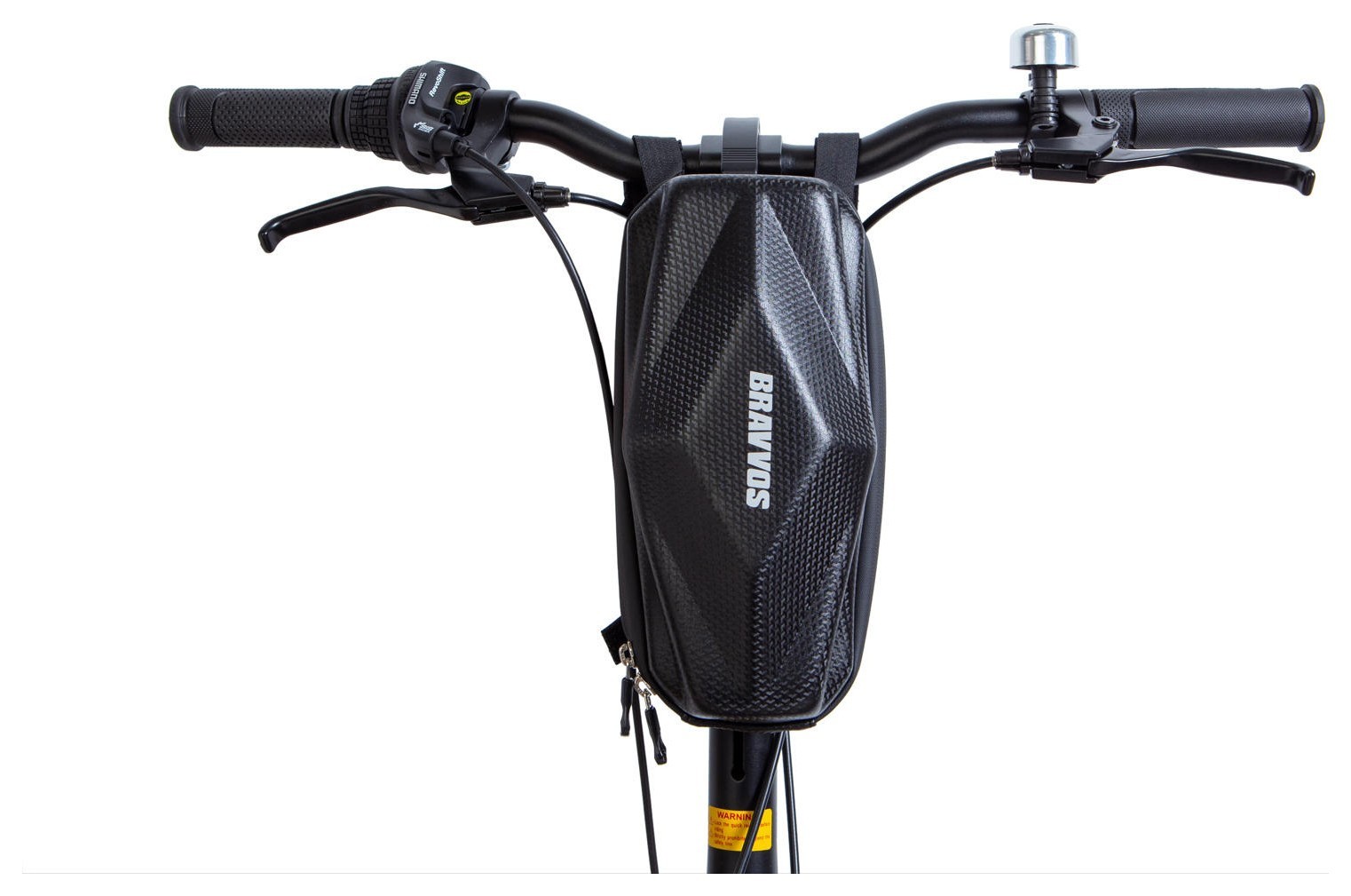 Велосумка на кермо 26х12х8 см чорна з білим BRAVVOS SAB013 E-001