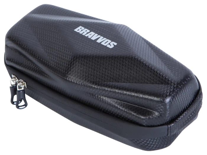 Велосумка на кермо 26х12х8 см чорна з білим BRAVVOS SAB013 E-001