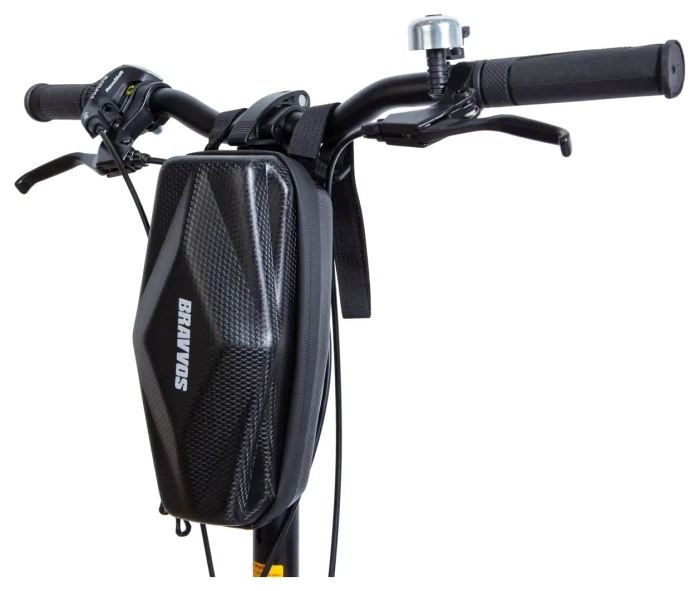 Велосумка на кермо 26х12х8 см чорна з білим BRAVVOS SAB013 E-001