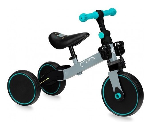 Біговел-велосипед MoMi LORIS 4 в 1 Grey-Turquoise, укр, укр