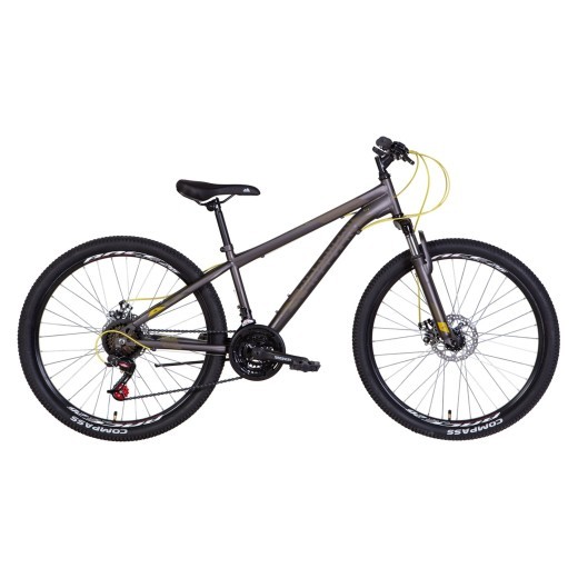 Велосипед 26&quot; Discovery RIDER AM DD 2022 (темно-сріблястий з жовтим (м)) — 