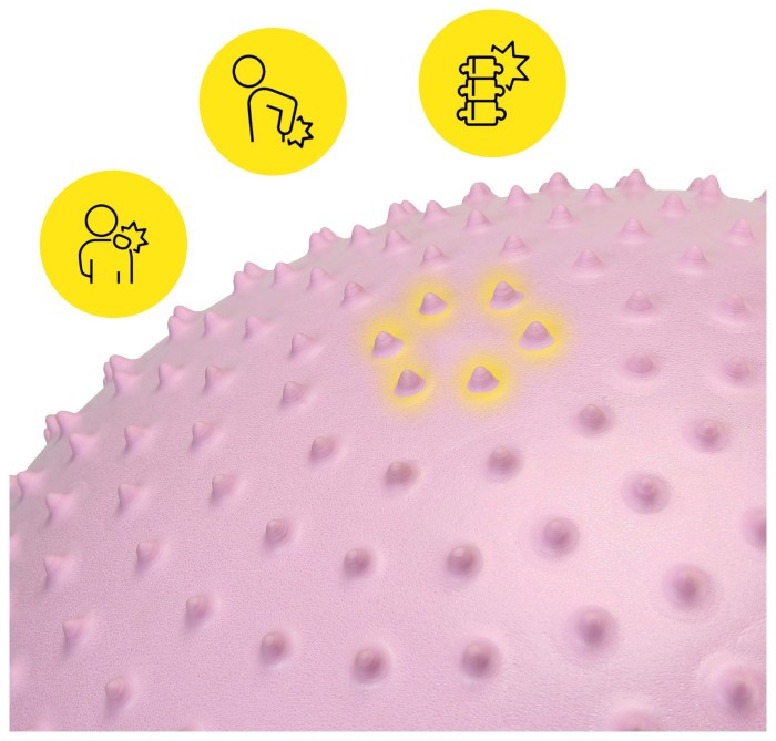 Мяч для фитнеса (фитбол) Cornix 55 см полумассажный Anti-Burst XR-0465 Light Pink