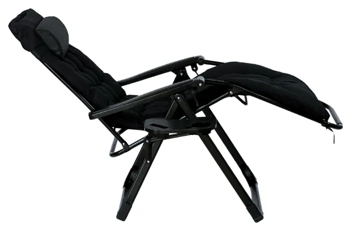 Раскладное кресло шезлонг LEOBRO Zero Gravity Premium Plus Black (LB-ZGC-K2-BLK)
