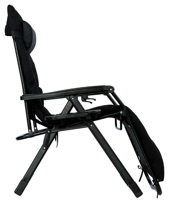 Раскладное кресло шезлонг LEOBRO Zero Gravity Premium Plus Black (LB-ZGC-K2-BLK)