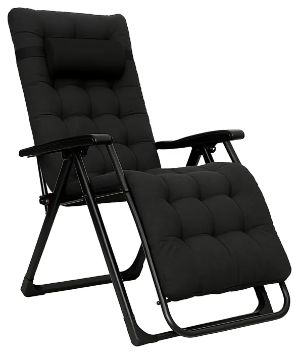 Раскладное кресло шезлонг LEOBRO Zero Gravity Premium Plus Black (LB-ZGC-K2-BLK)