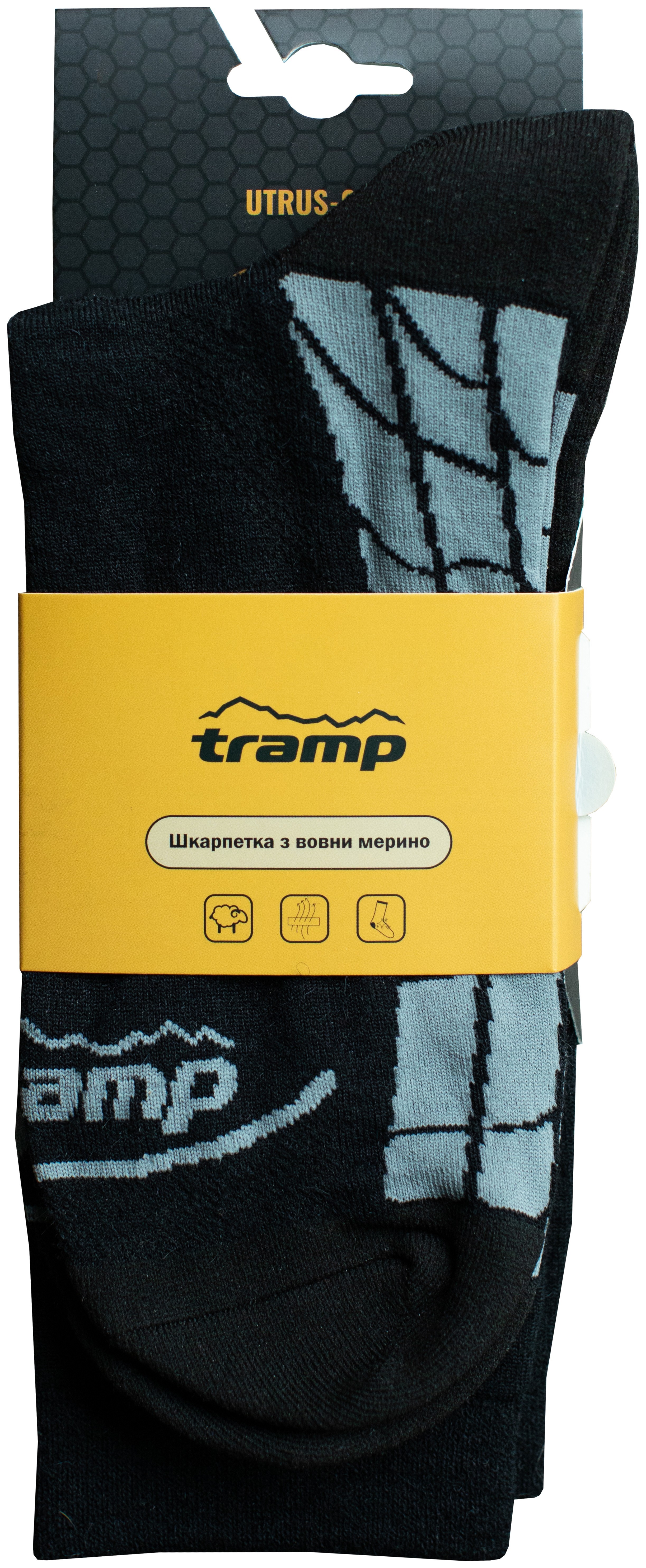 Шкарпетки з вовни мерино Tramp UTRUS-004-black, укр, укр
