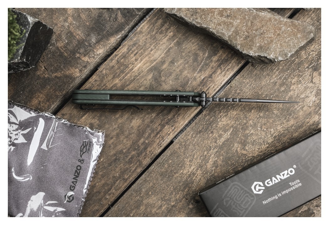 Чем складной Ganzo G768PT-GB сине-зеленый, черный клинок