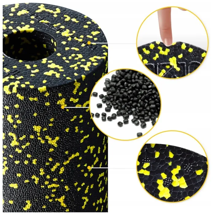 Массажный ролик 4FIZJO EPP PRO+ 45 x 14.5 см (валик, роллер) гладкий Black/Yellow (P-5907739310583)