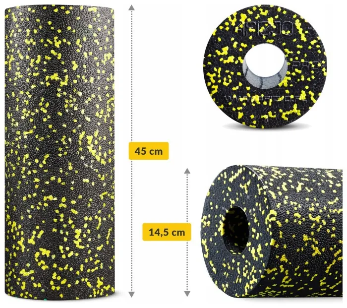 Массажный ролик 4FIZJO EPP PRO+ 45 x 14.5 см (валик, роллер) гладкий Black/Yellow (P-5907739310583)
