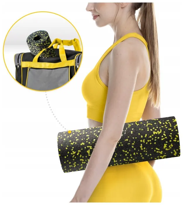 Массажный ролик 4FIZJO EPP PRO+ 45 x 14.5 см (валик, роллер) гладкий Black/Yellow (P-5907739310583)