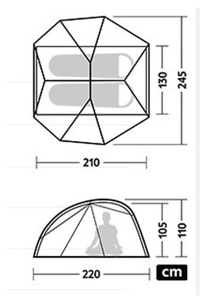 Намет двомісний ультралегкий Naturehike Star River UL CNK2450WS022, сірий, укр, укр