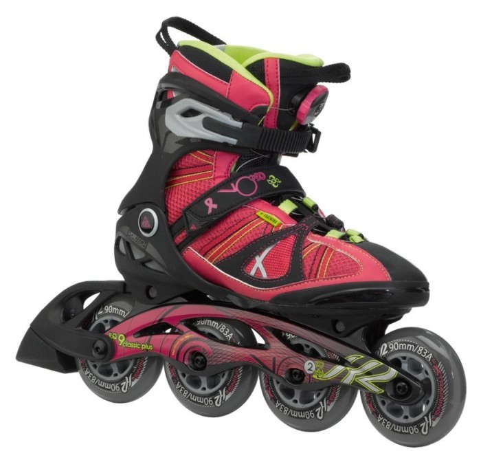 Роликовые коньки для взрослых K2 VO2 90 BOA W 39 (8.0US) 250мм Black/pink/lime (3050105)