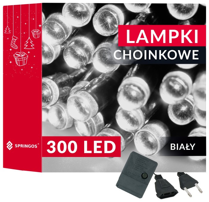 Гирлянда Springos 20 м 300 LED 8 режимов CL0337 Cold White