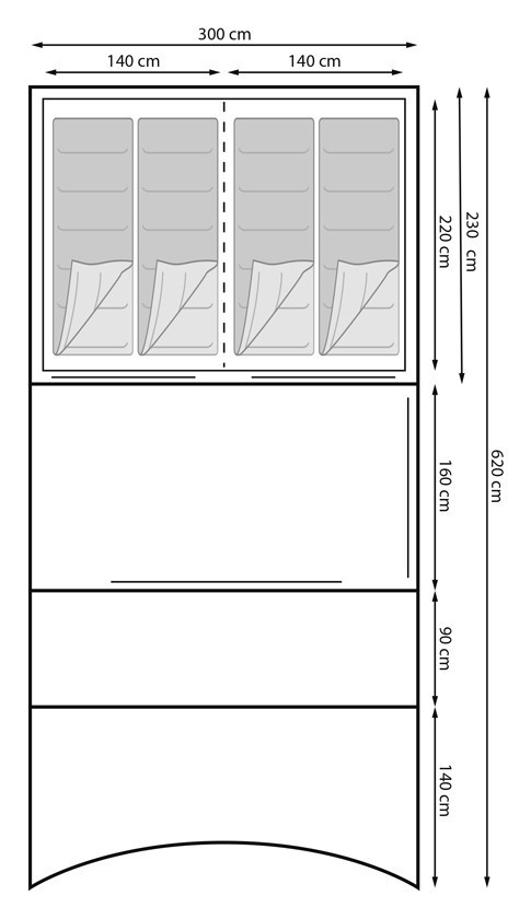 Палатка туристическая Eurotrail GEORGIA BTC 2704 Beige/charcoal (ETTE0888)