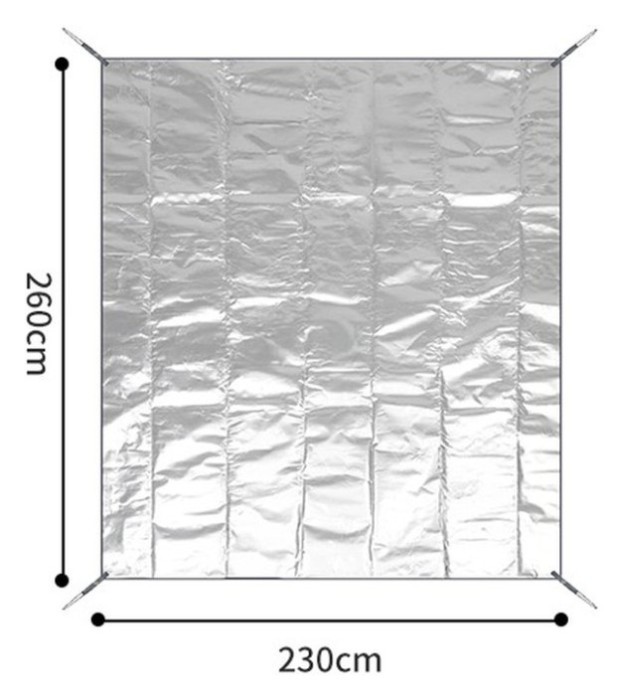 Коврик кемпинговый многофункциональный Naturehike NH20FCD03, 230х260 см, алюминиевая пленка