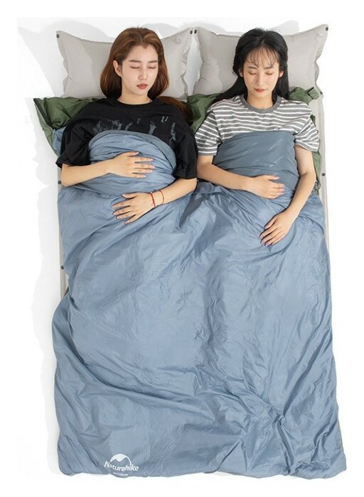 Спальник сверхлегкий Naturehike Ultralight LW180 NH21MSD09 левый, (15°C), p-p M, серо-синий