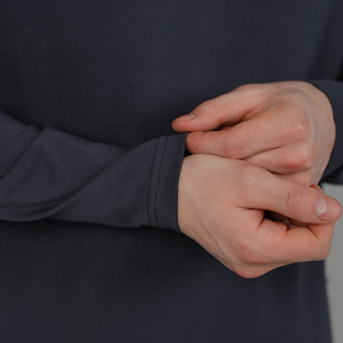 Лонгслив мужской Slavni прямого кроя темно-серый, Лонгслив Slavni Mono универсальный темно-серый