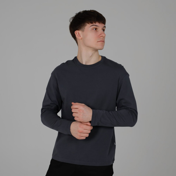 Лонгслив мужской Slavni прямого кроя темно-серый, Лонгслив Slavni Mono универсальный темно-серый