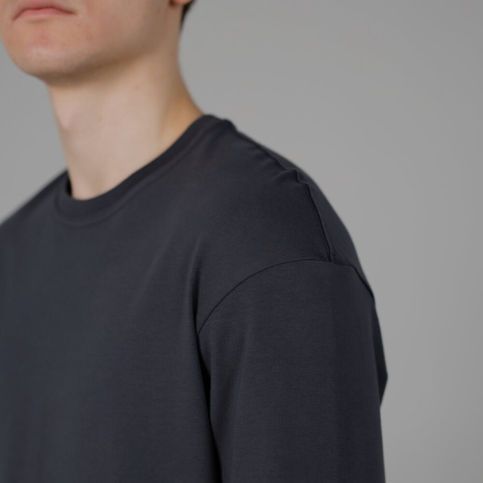 Лонгслив мужской Slavni прямого кроя темно-серый, Лонгслив Slavni Mono универсальный темно-серый