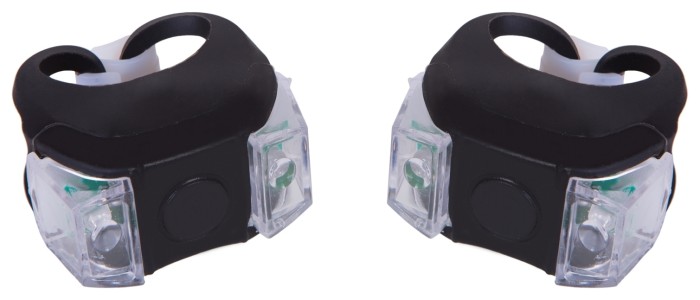 Мигалка 2шт BC-RL8002 белый+красный свет LED силиконовый (черный корпус)