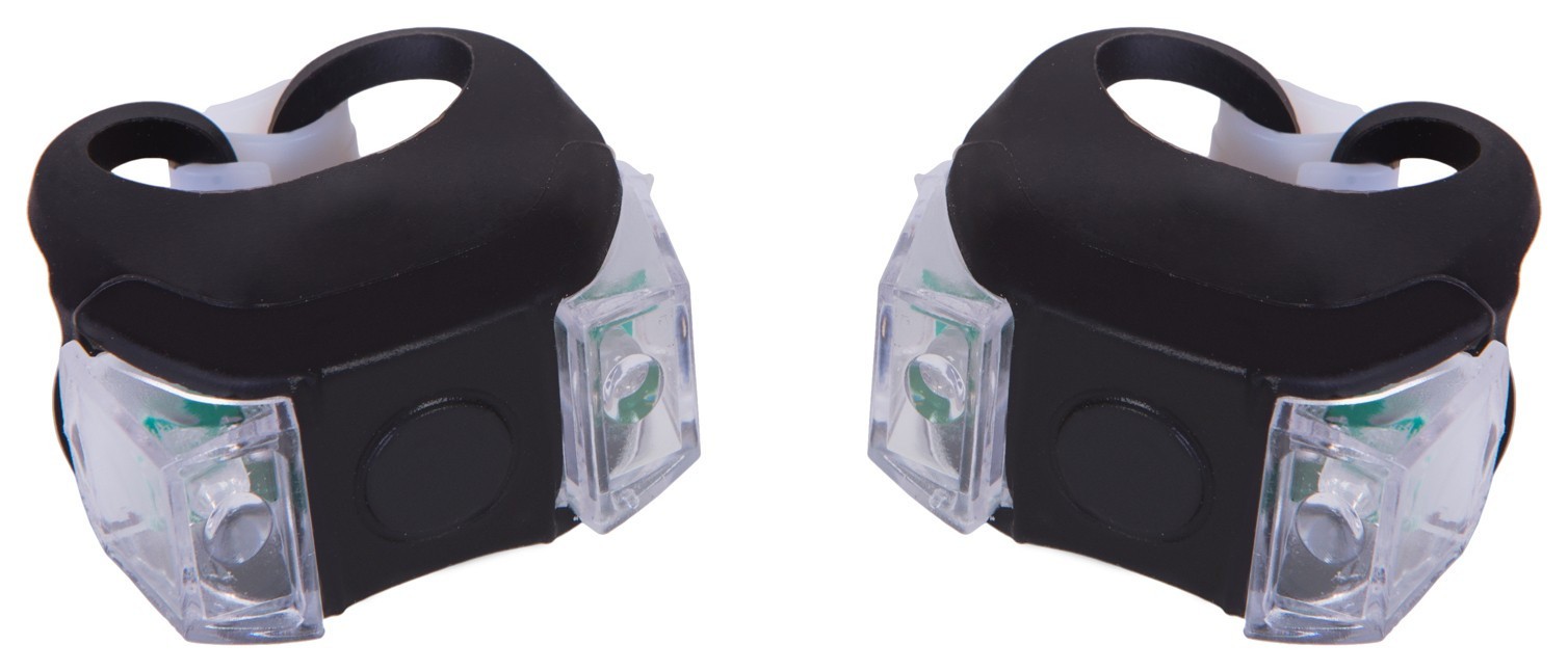 Мигалка 2шт BC-RL8002 белый+красный свет LED силиконовый (черный корпус)