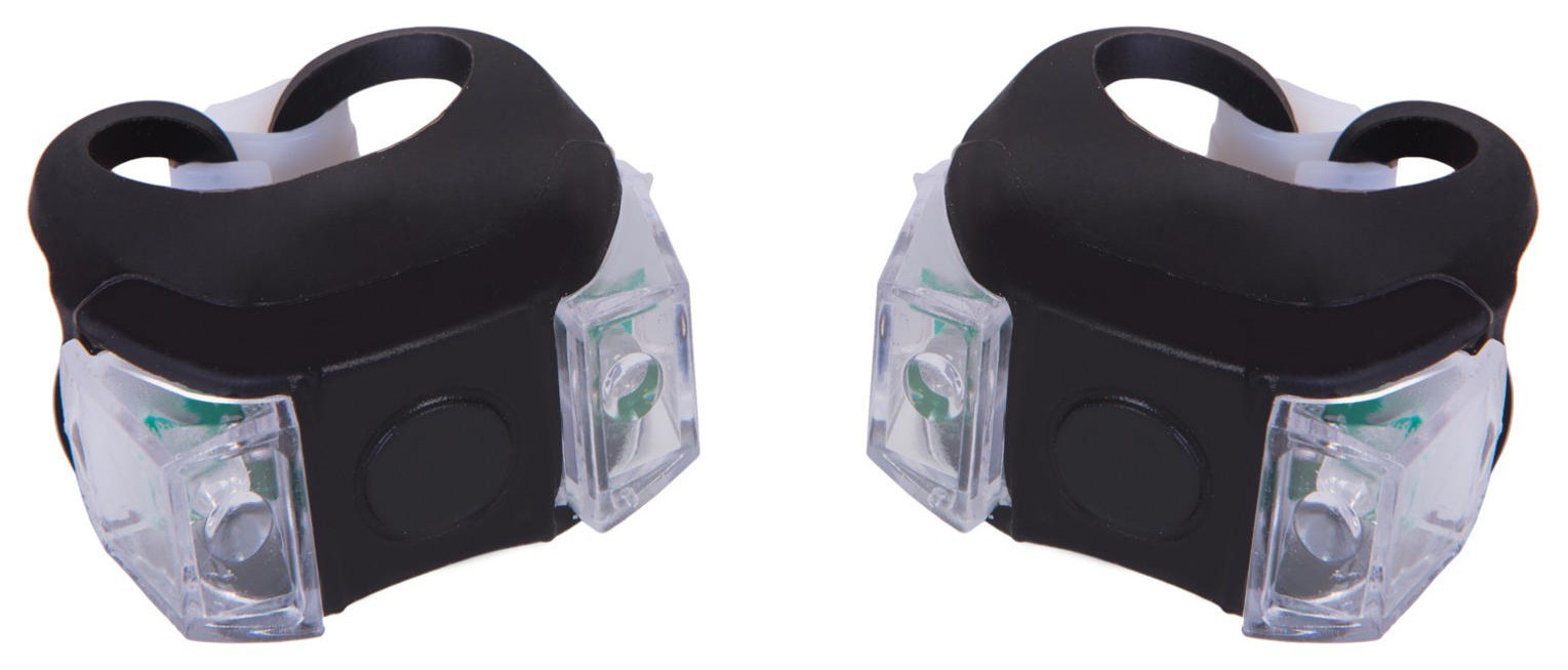 Мигалка 2шт BC-RL8002 белый+красный свет LED силиконовый (черный корпус)