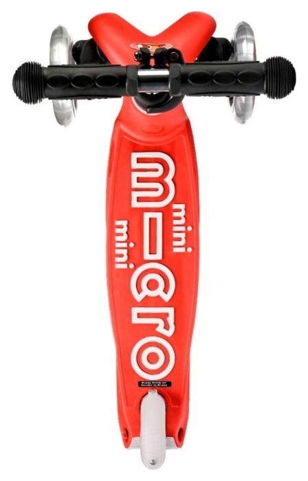Самокат MICRO серии Mini2go Deluxe Plus - КРАСНЫЙ (до 50 kg, до 20 kg с сиденьем, 3-х кол.)