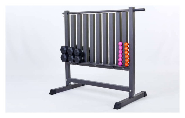 Підставка під гантелі для фітнесу на 100шт Zelart RK2506L (10 секцій), укр, укр