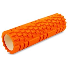 Ролер для занять йогою та пілатесом Zelart Grid Combi Roller FI-6675 (d-14см, l-45см), оранжевий