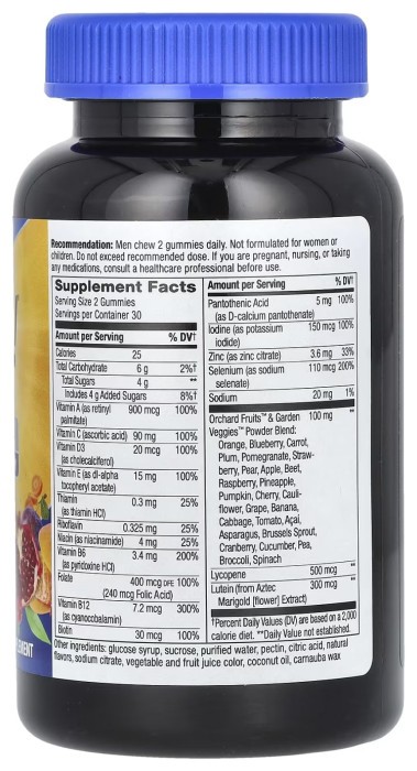 Men's 50+ Multivitamin - 60 gummies