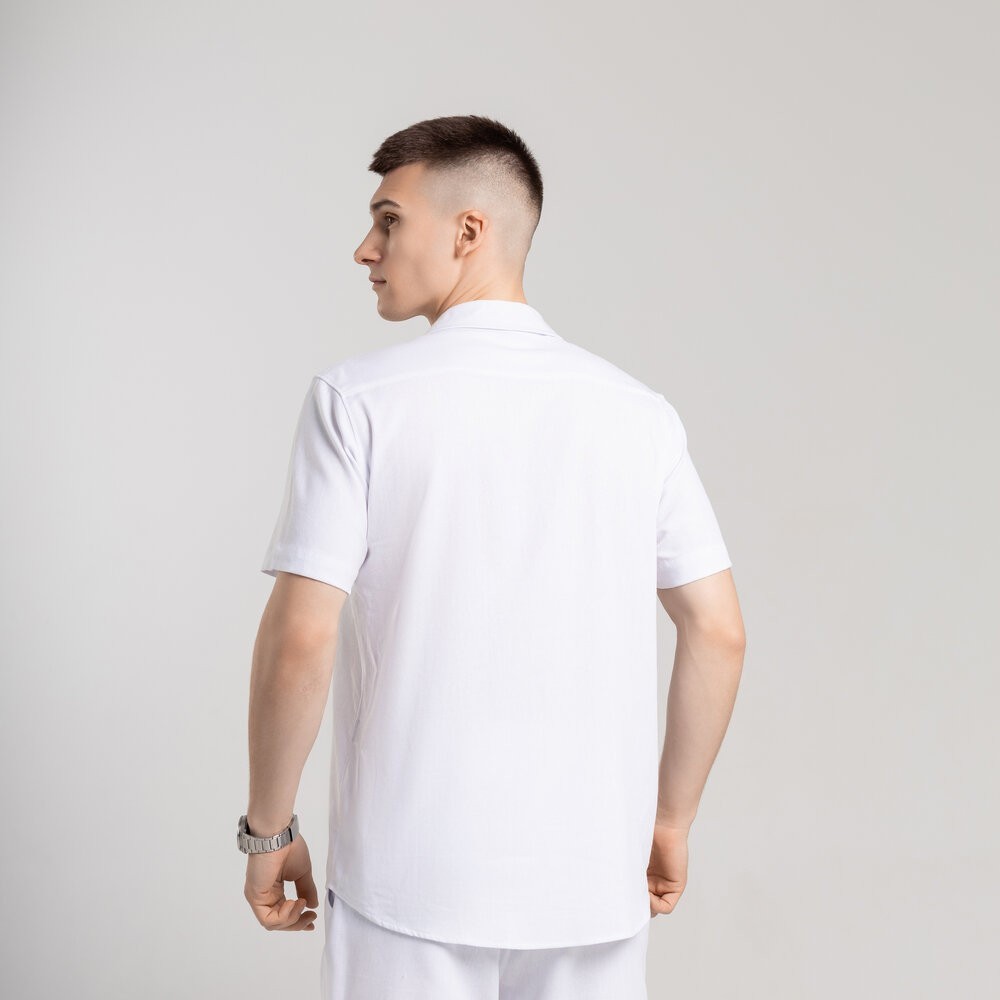 Чоловіча сорочка з коротким рукавом біла Pobedov Marsel