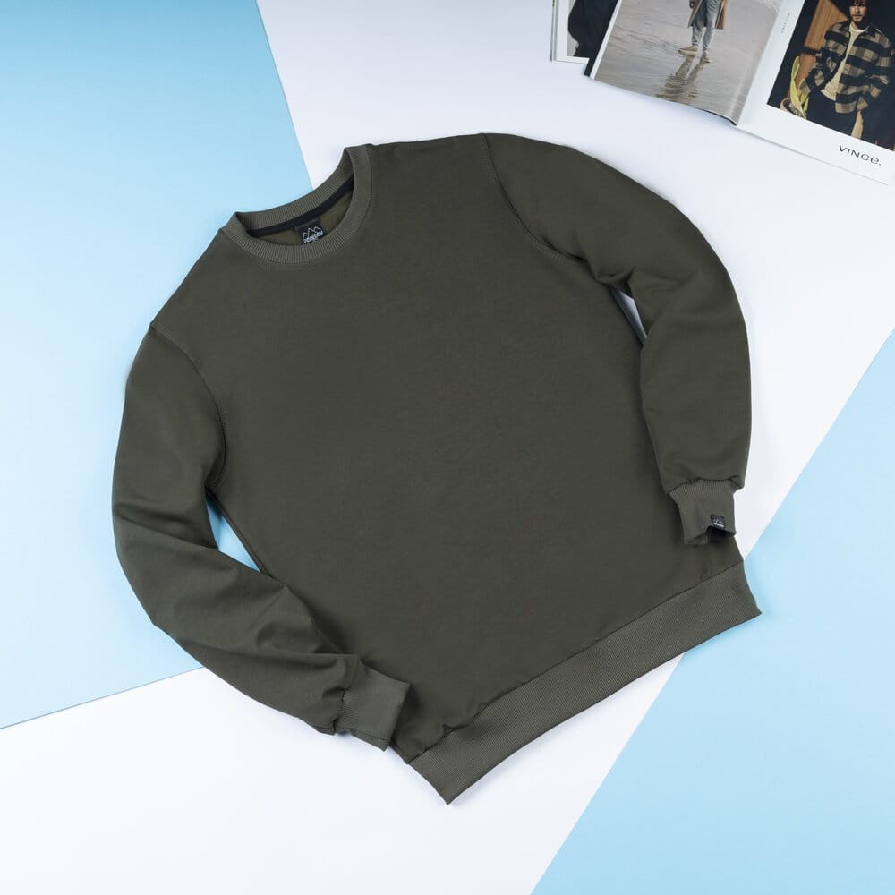 Свитшот мужской однотонный хаки Pobedov 001