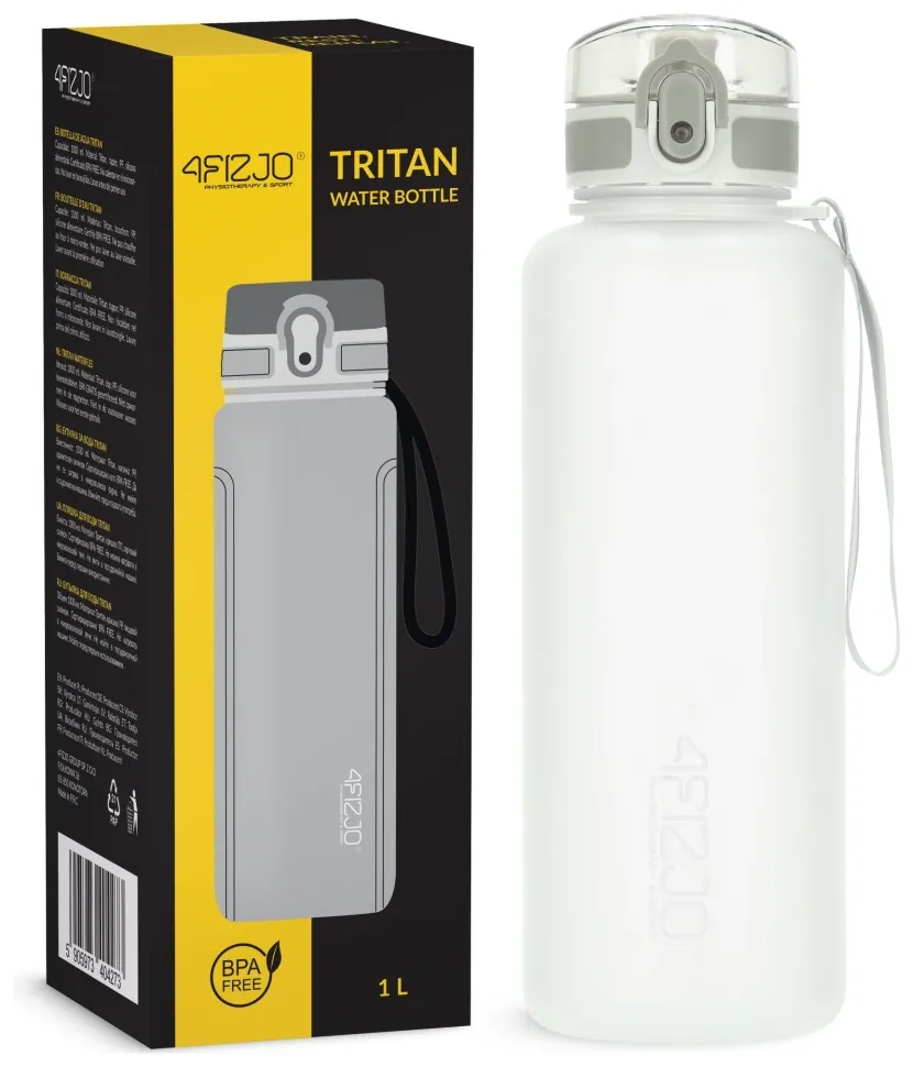 Пляшка для води спортивна 4FIZJO 1000 мл Grey (P-5905973404273) (LFP-5905973404273)