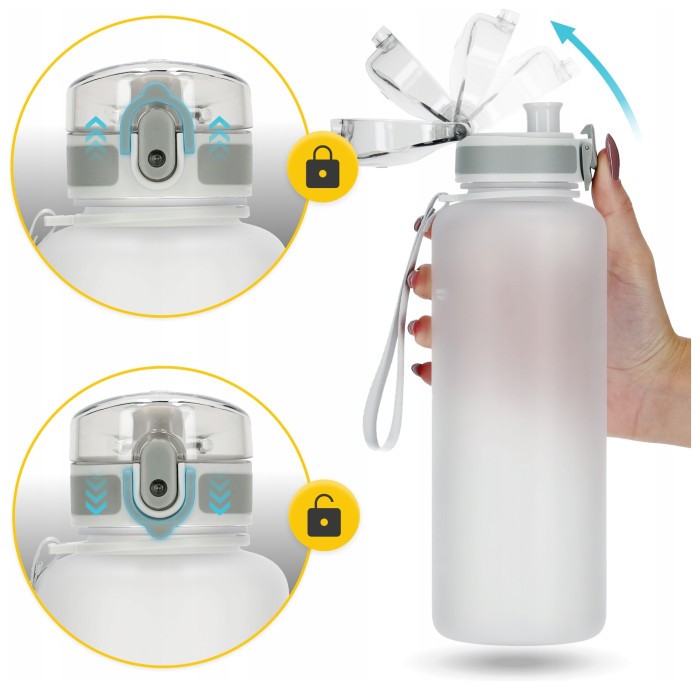 Бутылка для воды спортивная 4FIZJO 1000 мл Grey (P-5905973404273)