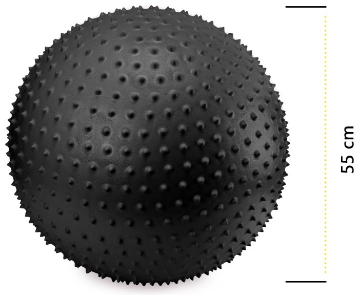 М'яч для фітнесу (фітбол) Cornix 55 см масажний Anti-Burst XR-0466 Black