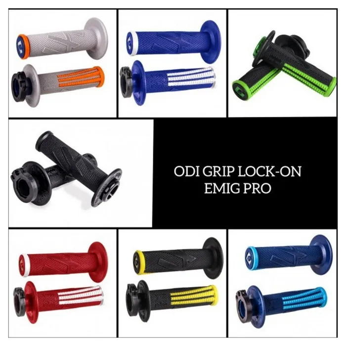 Мото гріпси ODI EMIG PRO MX V2 Lock-On Grip RED/White
