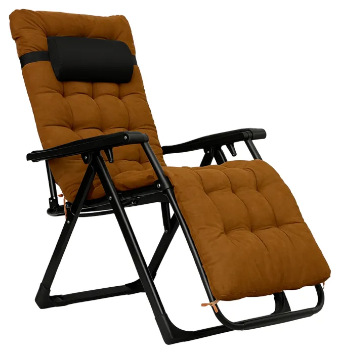 Раскладное кресло шезлонг LEOBRO Zero Gravity Premium Brown (LB-ZGC-K2-BRN)