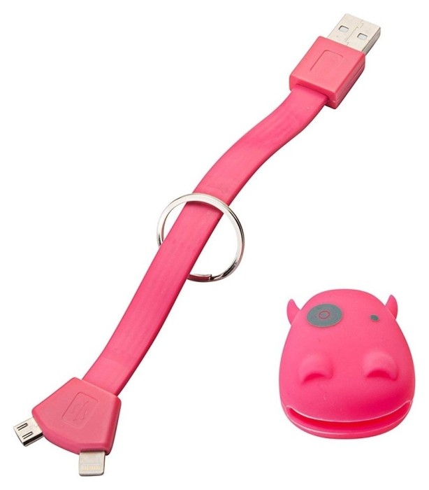 Munkees 3700 брелок-зарядка Smart Charger pink