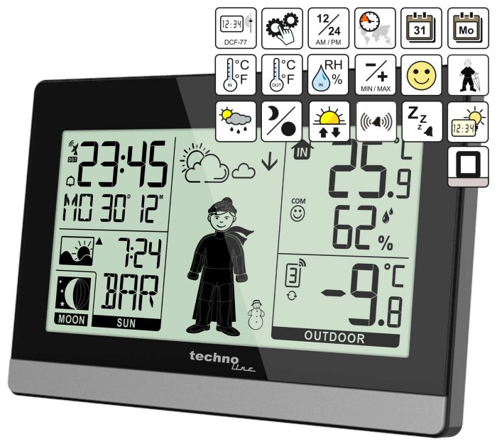Метеостанция Technoline WS9612 Black (WS9612)