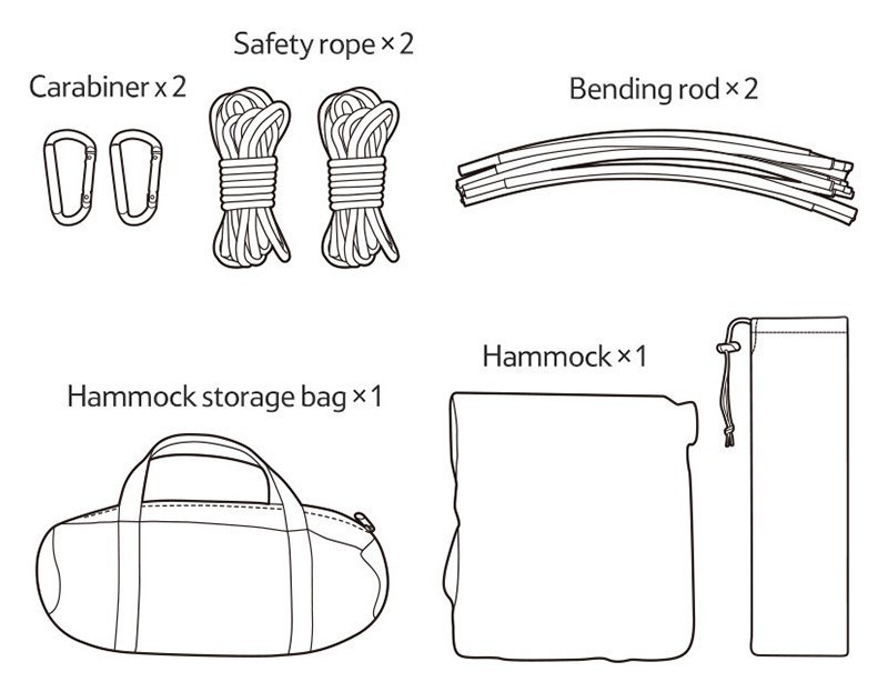 Гамак з дугами без перекидання Naturehike NH22DC008, темно-синій